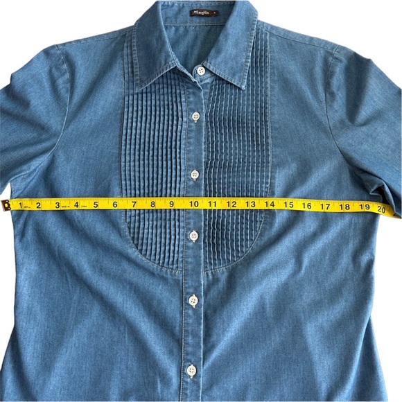 J. McLaughlin Chambray Button Front Long Sleeve Shirt - Picture 9 of 10